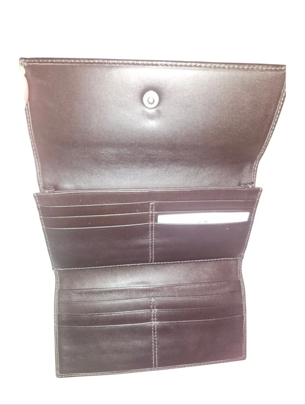 Coach Brown Signature Canvas Continental Wallet with Black Accents